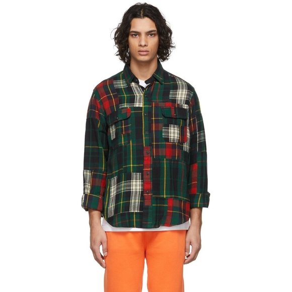 Polo Ralph Lauren Patchwork Flannel Cotton Shirt ( M ) - Picture 1 of 5